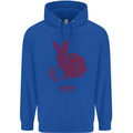 Chinese Zodiac Shengxiao Year of the Rabbit Mens 80% Cotton Hoodie Royal Blue