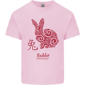 Chinese Zodiac Shengxiao Year of the Rabbit Mens Cotton T-Shirt Tee Top Light Pink