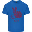 Chinese Zodiac Shengxiao Year of the Rabbit Mens Cotton T-Shirt Tee Top Royal Blue