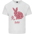 Chinese Zodiac Shengxiao Year of the Rabbit Mens Cotton T-Shirt Tee Top White