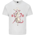 Chinese Zodiac Shengxiao Year of the Rabbit Mens Cotton T-Shirt Tee Top White