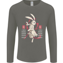 Chinese Zodiac Shengxiao Year of the Rabbit Mens Long Sleeve T-Shirt Charcoal