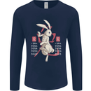 Chinese Zodiac Shengxiao Year of the Rabbit Mens Long Sleeve T-Shirt Navy Blue