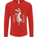 Chinese Zodiac Shengxiao Year of the Rabbit Mens Long Sleeve T-Shirt Red