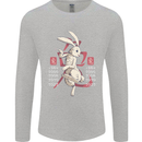 Chinese Zodiac Shengxiao Year of the Rabbit Mens Long Sleeve T-Shirt Sports Grey