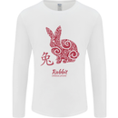 Chinese Zodiac Shengxiao Year of the Rabbit Mens Long Sleeve T-Shirt White