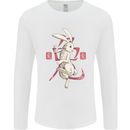 Chinese Zodiac Shengxiao Year of the Rabbit Mens Long Sleeve T-Shirt White
