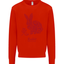 Chinese Zodiac Shengxiao Year of the Rabbit Mens Sweatshirt Jumper Bright Red