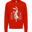 Chinese Zodiac Shengxiao Year of the Rabbit Mens Sweatshirt Jumper Bright Red