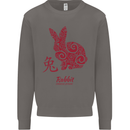 Chinese Zodiac Shengxiao Year of the Rabbit Mens Sweatshirt Jumper Charcoal