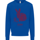 Chinese Zodiac Shengxiao Year of the Rabbit Mens Sweatshirt Jumper Royal Blue