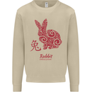 Chinese Zodiac Shengxiao Year of the Rabbit Mens Sweatshirt Jumper Sand