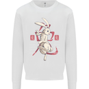 Chinese Zodiac Shengxiao Year of the Rabbit Mens Sweatshirt Jumper White