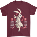 Chinese Zodiac Shengxiao Year of the Rabbit Mens T-Shirt Cotton Gildan Maroon