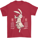 Chinese Zodiac Shengxiao Year of the Rabbit Mens T-Shirt Cotton Gildan Red