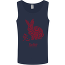 Chinese Zodiac Shengxiao Year of the Rabbit Mens Vest Tank Top Navy Blue