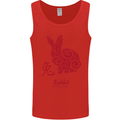 Chinese Zodiac Shengxiao Year of the Rabbit Mens Vest Tank Top Red