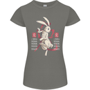 Chinese Zodiac Shengxiao Year of the Rabbit Womens Petite Cut T-Shirt Charcoal