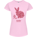 Chinese Zodiac Shengxiao Year of the Rabbit Womens Petite Cut T-Shirt Light Pink