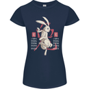 Chinese Zodiac Shengxiao Year of the Rabbit Womens Petite Cut T-Shirt Navy Blue