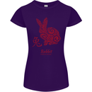 Chinese Zodiac Shengxiao Year of the Rabbit Womens Petite Cut T-Shirt Purple