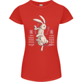 Chinese Zodiac Shengxiao Year of the Rabbit Womens Petite Cut T-Shirt Red