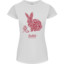 Chinese Zodiac Shengxiao Year of the Rabbit Womens Petite Cut T-Shirt White