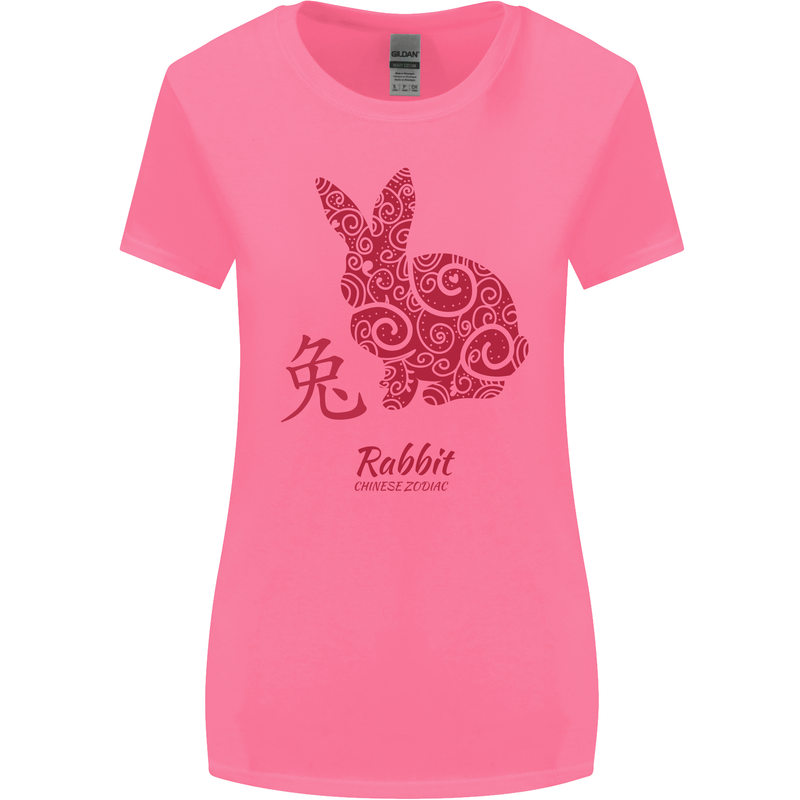 Chinese Zodiac Shengxiao Year of the Rabbit Womens Wider Cut T-Shirt Azalea