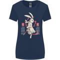 Chinese Zodiac Shengxiao Year of the Rabbit Womens Wider Cut T-Shirt Navy Blue