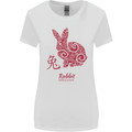 Chinese Zodiac Shengxiao Year of the Rabbit Womens Wider Cut T-Shirt White