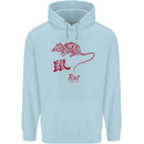 Chinese Zodiac Shengxiao Year of the Rat Childrens Kids Hoodie Light Blue
