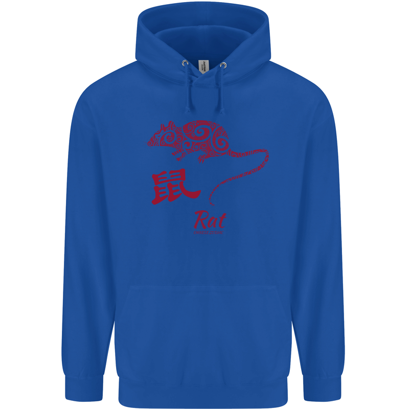 Chinese Zodiac Shengxiao Year of the Rat Childrens Kids Hoodie Royal Blue