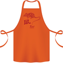 Chinese Zodiac Shengxiao Year of the Rat Cotton Apron 100% Organic Orange
