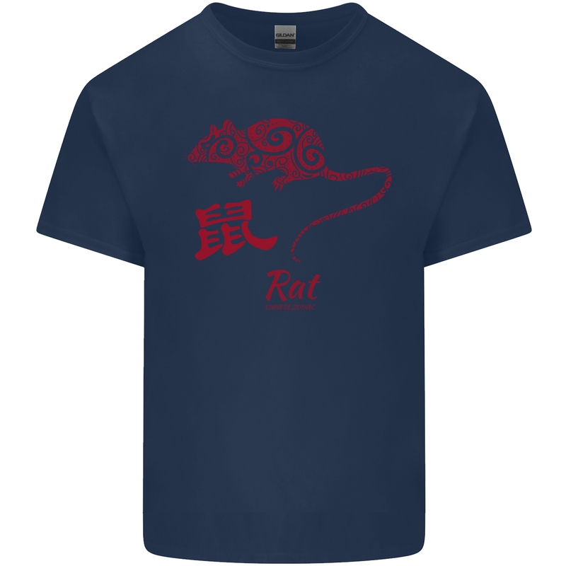 Chinese Zodiac Shengxiao Year of the Rat Kids T-Shirt Childrens Navy Blue