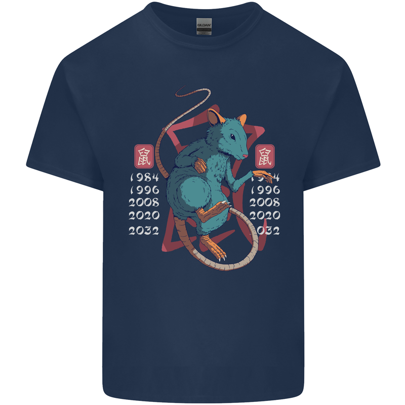 Chinese Zodiac Shengxiao Year of the Rat Kids T-Shirt Childrens Navy Blue