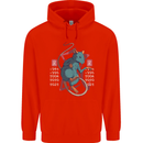 Chinese Zodiac Shengxiao Year of the Rat Mens 80% Cotton Hoodie Bright Red
