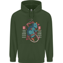 Chinese Zodiac Shengxiao Year of the Rat Mens 80% Cotton Hoodie Forest Green