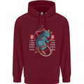 Chinese Zodiac Shengxiao Year of the Rat Mens 80% Cotton Hoodie Maroon