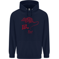 Chinese Zodiac Shengxiao Year of the Rat Mens 80% Cotton Hoodie Navy Blue