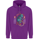 Chinese Zodiac Shengxiao Year of the Rat Mens 80% Cotton Hoodie Purple