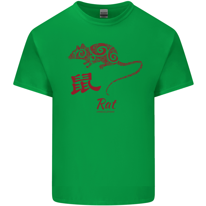 Chinese Zodiac Shengxiao Year of the Rat Mens Cotton T-Shirt Tee Top Irish Green