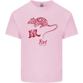 Chinese Zodiac Shengxiao Year of the Rat Mens Cotton T-Shirt Tee Top Light Pink