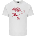 Chinese Zodiac Shengxiao Year of the Rat Mens Cotton T-Shirt Tee Top White