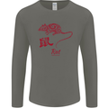 Chinese Zodiac Shengxiao Year of the Rat Mens Long Sleeve T-Shirt Charcoal