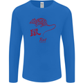Chinese Zodiac Shengxiao Year of the Rat Mens Long Sleeve T-Shirt Royal Blue
