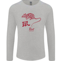 Chinese Zodiac Shengxiao Year of the Rat Mens Long Sleeve T-Shirt Sports Grey