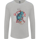 Chinese Zodiac Shengxiao Year of the Rat Mens Long Sleeve T-Shirt Sports Grey