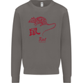Chinese Zodiac Shengxiao Year of the Rat Mens Sweatshirt Jumper Charcoal