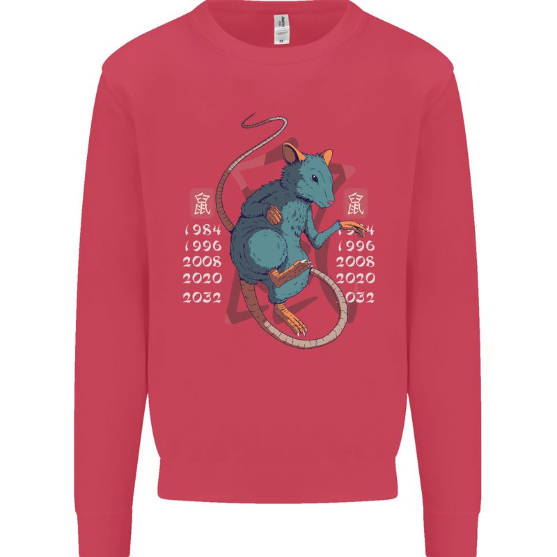 Chinese Zodiac Shengxiao Year of the Rat Mens Sweatshirt Jumper Heliconia