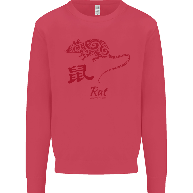 Chinese Zodiac Shengxiao Year of the Rat Mens Sweatshirt Jumper Heliconia